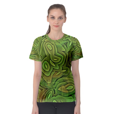 Background Abstract Green Women s Sport Mesh Tee by Vaneshart