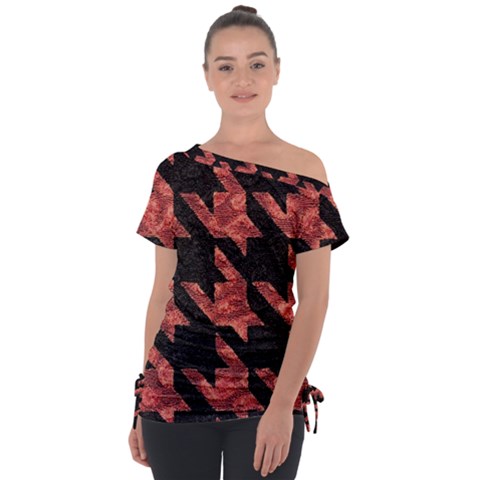 Fabric Pattern Dogstooth Tie-up Tee by Vaneshart