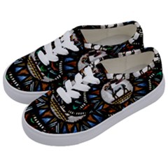 Spain Catalonia Montserrat Church  Stained Glass Kids  Classic Low Top Sneakers by Wegoenart