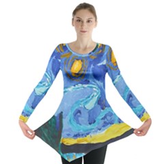 Painting Illustrations Vincent Van Gogh Long Sleeve Tunic  by Wegoenart