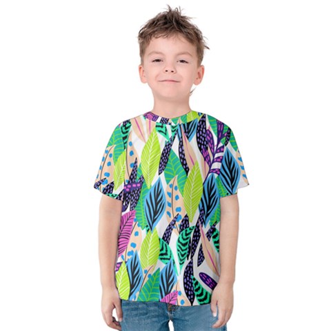 Leaves  Kids  Cotton Tee by Sobalvarro