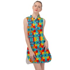 Pop Art  Sleeveless Shirt Dress by Sobalvarro