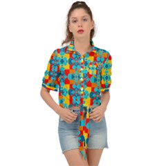 Pop Art  Tie Front Shirt  by Sobalvarro