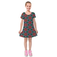 Pattern  Kids  Short Sleeve Velvet Dress by Sobalvarro