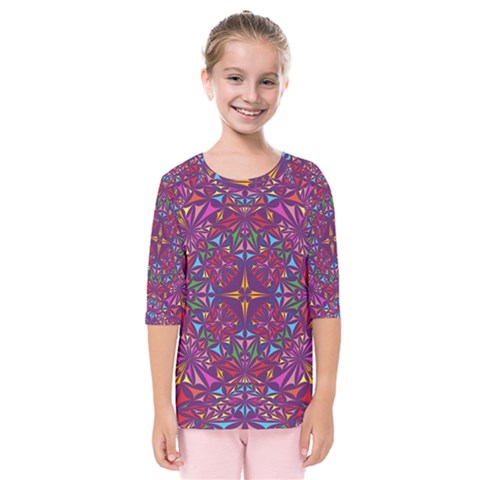 Kaleidoscope  Kids  Quarter Sleeve Raglan Tee by Sobalvarro