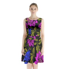 Botany  Sleeveless Waist Tie Chiffon Dress by Sobalvarro