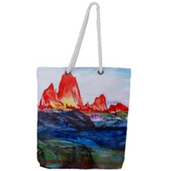 Fitzroy Argentina Chile Patagonia Full Print Rope Handle Tote (large) by Wegoenart