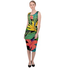 Tropical Greens Sleeveless Pencil Dress by Sobalvarro