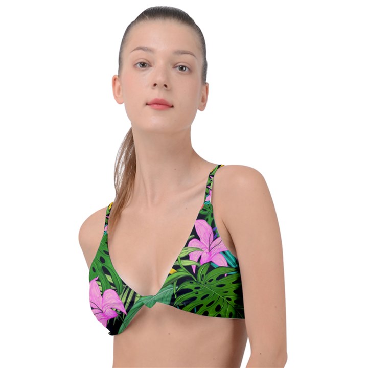 Tropical Greens Knot Up Bikini Top