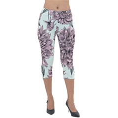 Flowers Lightweight Velour Capri Leggings  by Sobalvarro