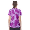 Exotic Tropical Leafs Watercolor Pattern Women s Sport Mesh Tee View2