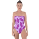 Exotic Tropical Leafs Watercolor Pattern Tie Back One Piece Swimsuit View1