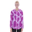 Exotic Tropical Leafs Watercolor Pattern Womens Long Sleeve Shirt View1