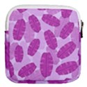 Exotic Tropical Leafs Watercolor Pattern Mini Square Pouch View2