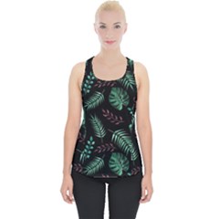 Tropical Leaves Pattern Piece Up Tank Top by Vaneshart