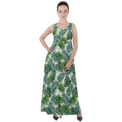Leaves Tropical Wallpaper Foliage Empire Waist Velour Maxi Dress by Vaneshart