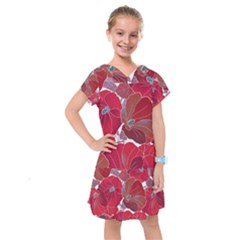 Floral Pattern Background Kids  Drop Waist Dress by Vaneshart