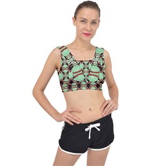 Christmas Pattern V-back Sports Bra by Vaneshart