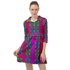 Flowers In A Rainbow Liana Forest Festive Mini Skater Shirt Dress by pepitasart