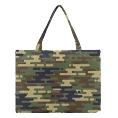 Curve Shape Seamless Camouflage Pattern Medium Tote Bag by Vaneshart