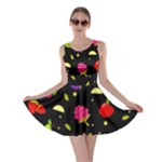 Vector Seamless Summer Fruits Pattern Colorful Cartoon Background Skater Dress