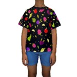 Vector Seamless Summer Fruits Pattern Colorful Cartoon Background Kids  Short Sleeve Swimwear