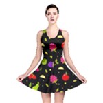 Vector Seamless Summer Fruits Pattern Colorful Cartoon Background Reversible Skater Dress