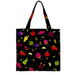 Vector Seamless Summer Fruits Pattern Colorful Cartoon Background Zipper Grocery Tote Bag
