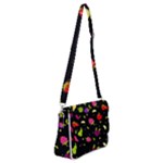 Vector Seamless Summer Fruits Pattern Colorful Cartoon Background Shoulder Bag with Back Zipper