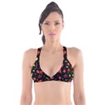 Vector Seamless Summer Fruits Pattern Colorful Cartoon Background Plunge Bikini Top