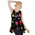 Vector Seamless Summer Fruits Pattern Colorful Cartoon Background Side Drop Tank Tunic