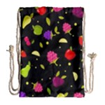 Vector Seamless Summer Fruits Pattern Colorful Cartoon Background Drawstring Bag (Large)