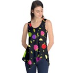 Vector Seamless Summer Fruits Pattern Colorful Cartoon Background Sleeveless Tunic