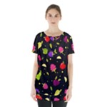 Vector Seamless Summer Fruits Pattern Colorful Cartoon Background Skirt Hem Sports Top
