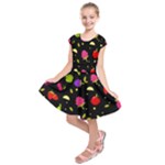 Vector Seamless Summer Fruits Pattern Colorful Cartoon Background Kids  Short Sleeve Dress