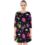 Vector Seamless Summer Fruits Pattern Colorful Cartoon Background Smock Dress