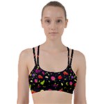 Vector Seamless Summer Fruits Pattern Colorful Cartoon Background Line Them Up Sports Bra