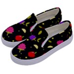 Vector Seamless Summer Fruits Pattern Colorful Cartoon Background Kids  Canvas Slip Ons