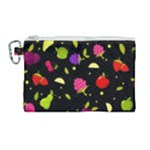 Vector Seamless Summer Fruits Pattern Colorful Cartoon Background Canvas Cosmetic Bag (Large)