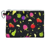 Vector Seamless Summer Fruits Pattern Colorful Cartoon Background Canvas Cosmetic Bag (XL)