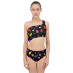 Vector Seamless Summer Fruits Pattern Colorful Cartoon Background Spliced Up Two Piece Swimsuit