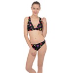 Vector Seamless Summer Fruits Pattern Colorful Cartoon Background Classic Banded Bikini Set 