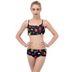 Vector Seamless Summer Fruits Pattern Colorful Cartoon Background Layered Top Bikini Set