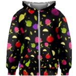 Vector Seamless Summer Fruits Pattern Colorful Cartoon Background Kids  Zipper Hoodie Without Drawstring