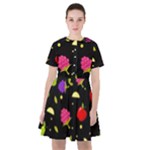 Vector Seamless Summer Fruits Pattern Colorful Cartoon Background Sailor Dress