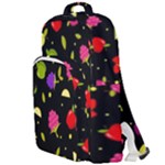 Vector Seamless Summer Fruits Pattern Colorful Cartoon Background Double Compartment Backpack