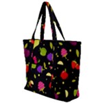 Vector Seamless Summer Fruits Pattern Colorful Cartoon Background Zip Up Canvas Bag