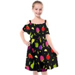 Vector Seamless Summer Fruits Pattern Colorful Cartoon Background Kids  Cut Out Shoulders Chiffon Dress