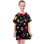 Vector Seamless Summer Fruits Pattern Colorful Cartoon Background Kids  One Piece Chiffon Dress