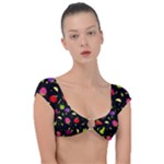 Vector Seamless Summer Fruits Pattern Colorful Cartoon Background Cap Sleeve Ring Bikini Top